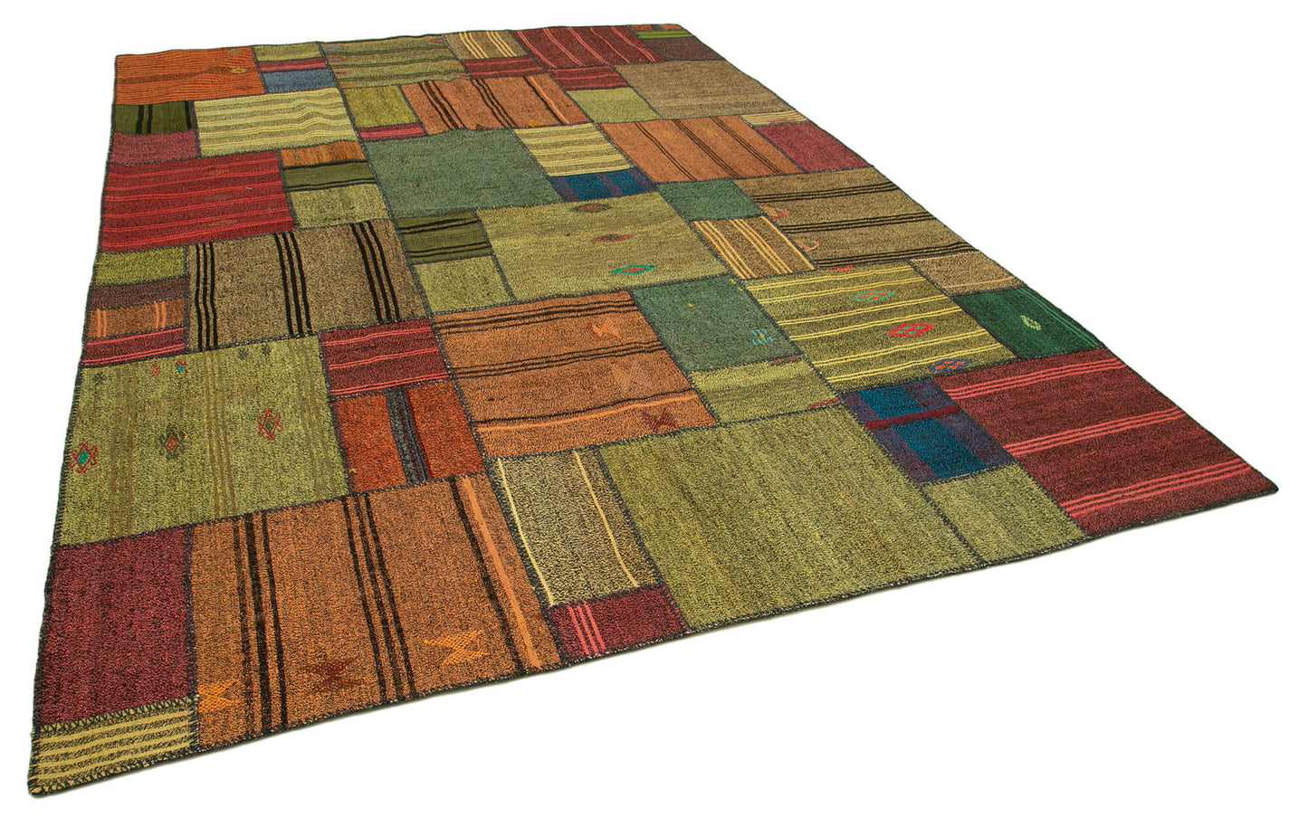 8x11 Multicolor Kilim Patchwork Rug - 37005