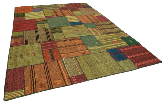 8x11 Multicolor Kilim Patchwork Rug - 37005