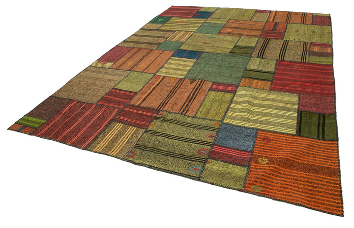 8x11 Multicolor Kilim Patchwork Rug - 37005