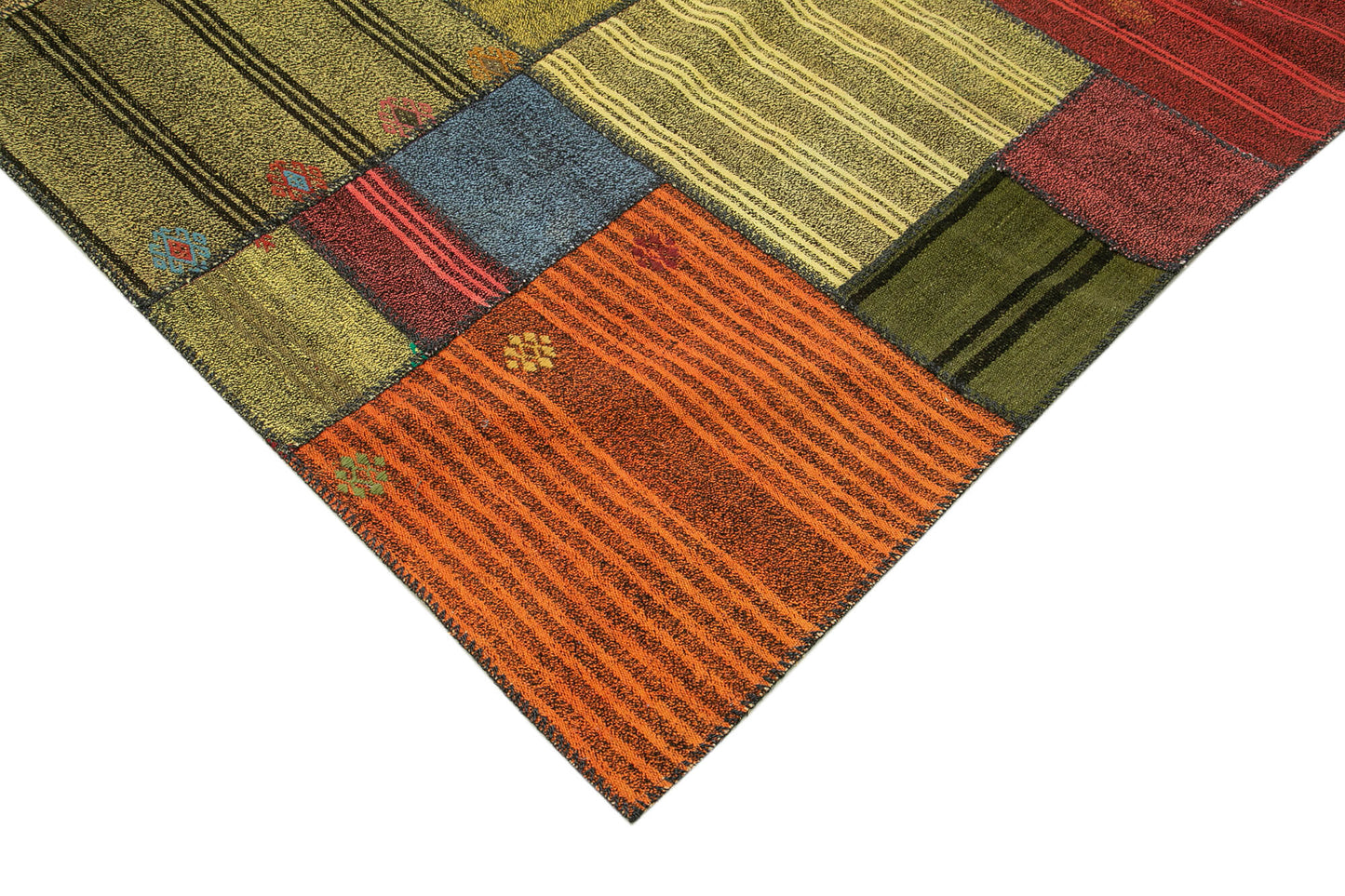 8x11 Multicolor Kilim Patchwork Rug - 37005