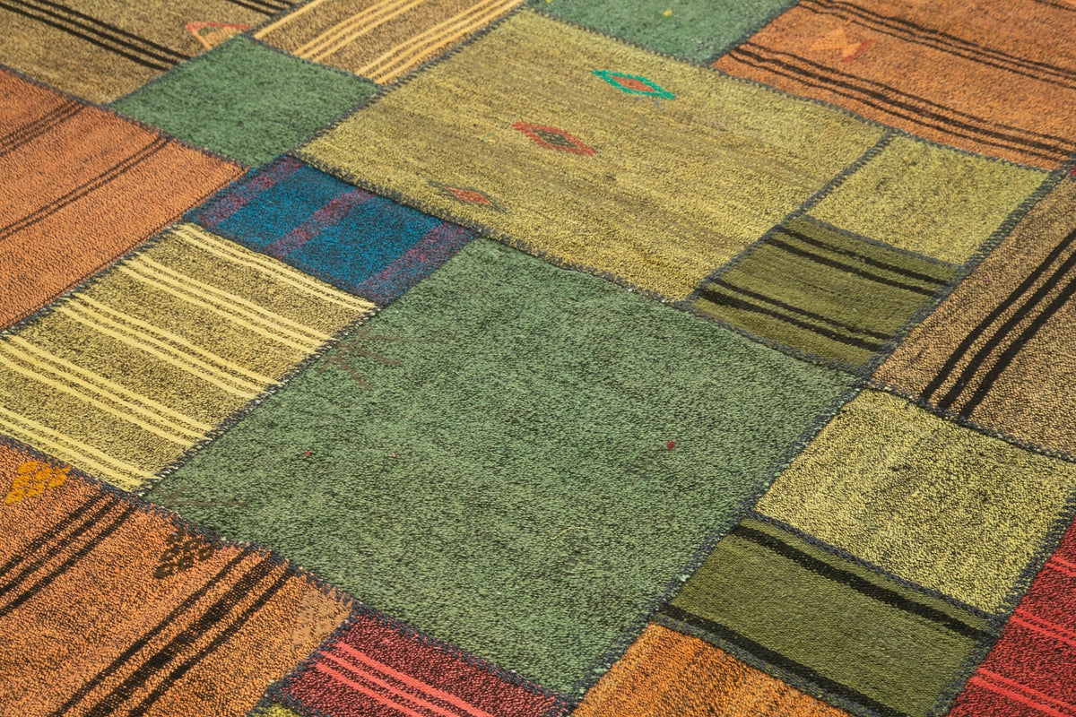 8x11 Multicolor Kilim Patchwork Rug - 37005