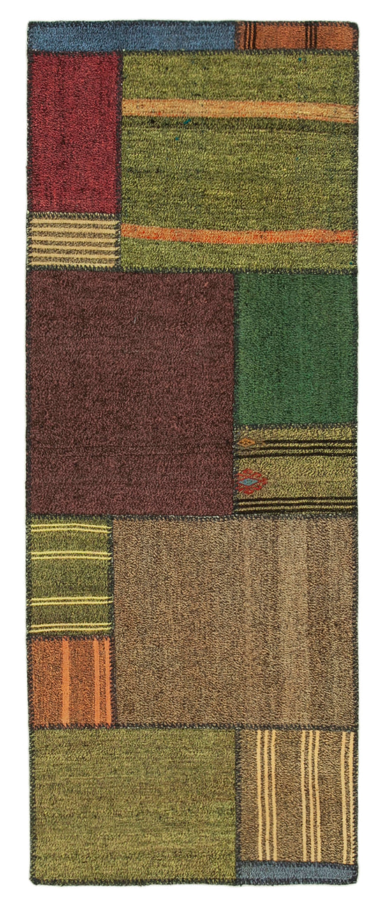 3x7 Multicolor Kilim Patchwork Rug - 37009