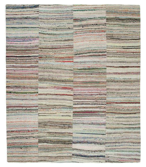 9x11 Multicolor Kilim Patchwork Rug - 37017