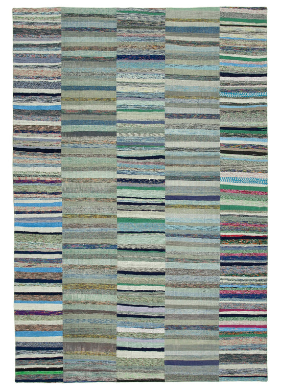 8x11 Multicolor Kilim Patchwork Rug - 37027