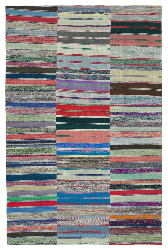 7x11 Multicolor Kilim Patchwork Rug - 37041
