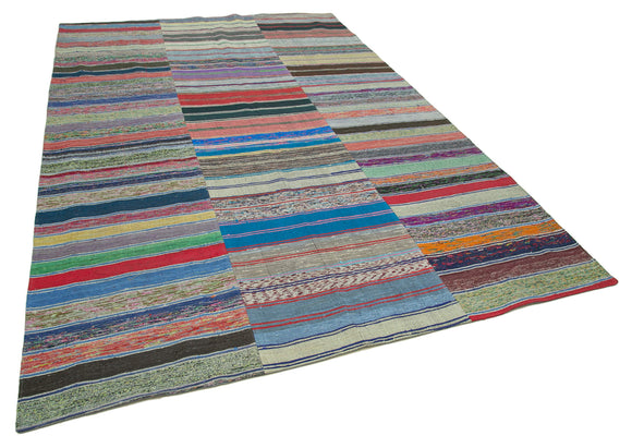 7x11 Multicolor Kilim Patchwork Rug - 37041
