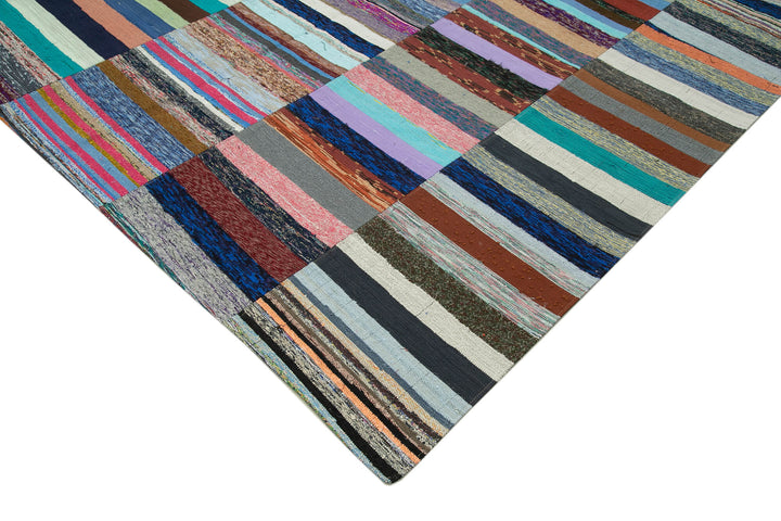 8x11 Multicolor Kilim Patchwork Rug - 37046