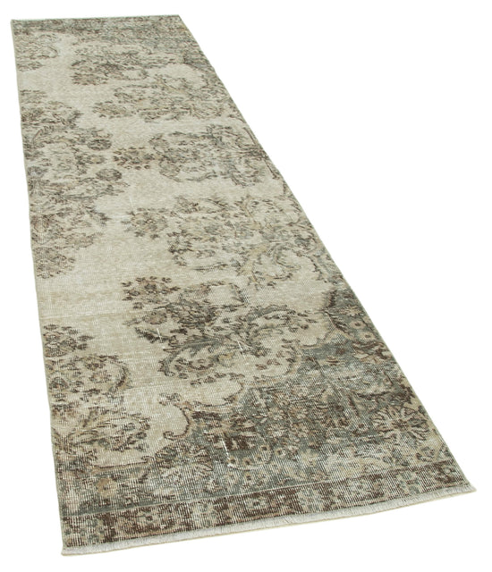 3x10 Beige Overdyed Runner Rug - 37079