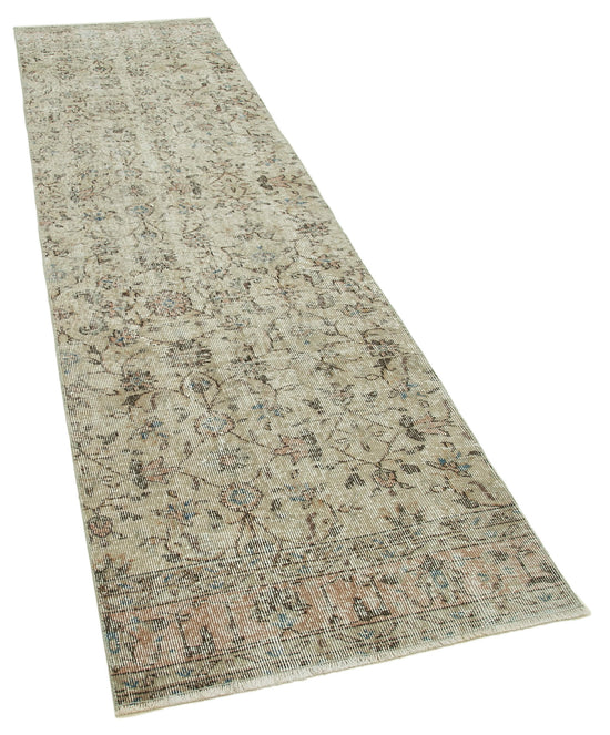 3x10 Beige Overdyed Runner Rug - 37084