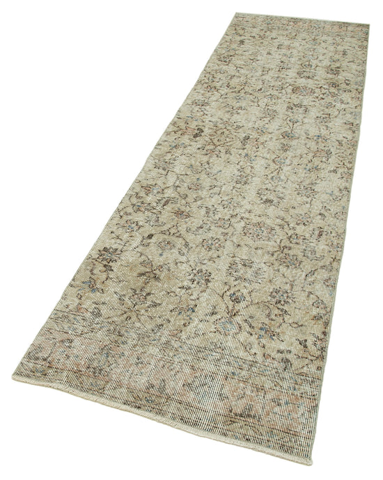 3x10 Beige Overdyed Runner Rug - 37084