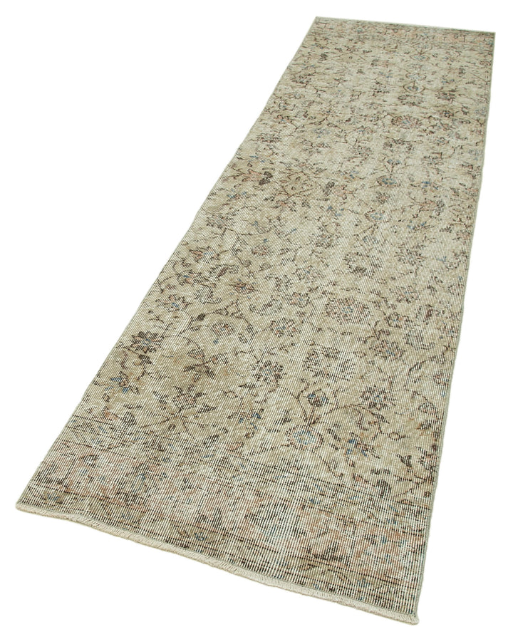 3x10 Beige Overdyed Runner Rug - 37084