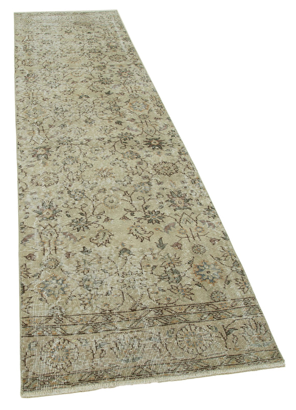 3x10 Beige Overdyed Runner Rug - 37139