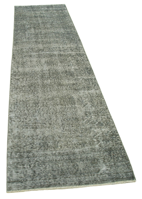3x10 Grey Overdyed Runner Rug - 37192