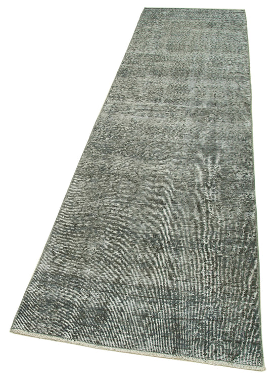 3x10 Grey Overdyed Runner Rug - 37192