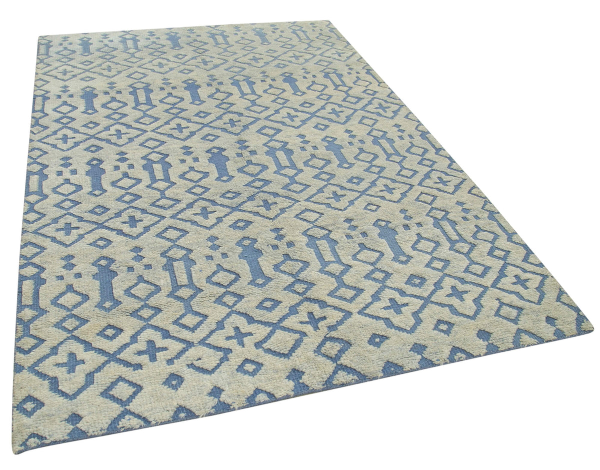 5x8 Blue Moroccan Rug - 37355