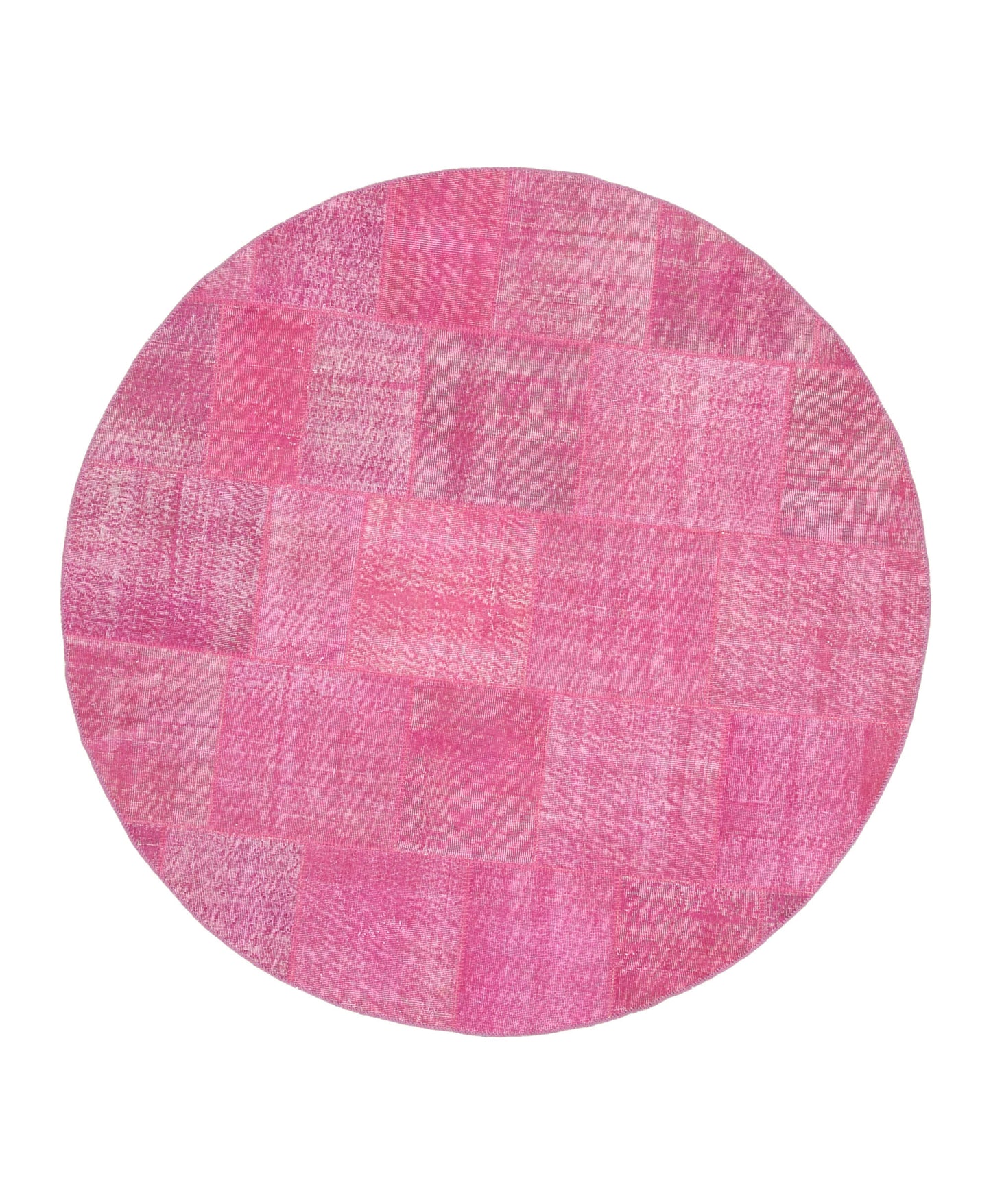 7x7 Pink Round Patchwork Rug - 37412
