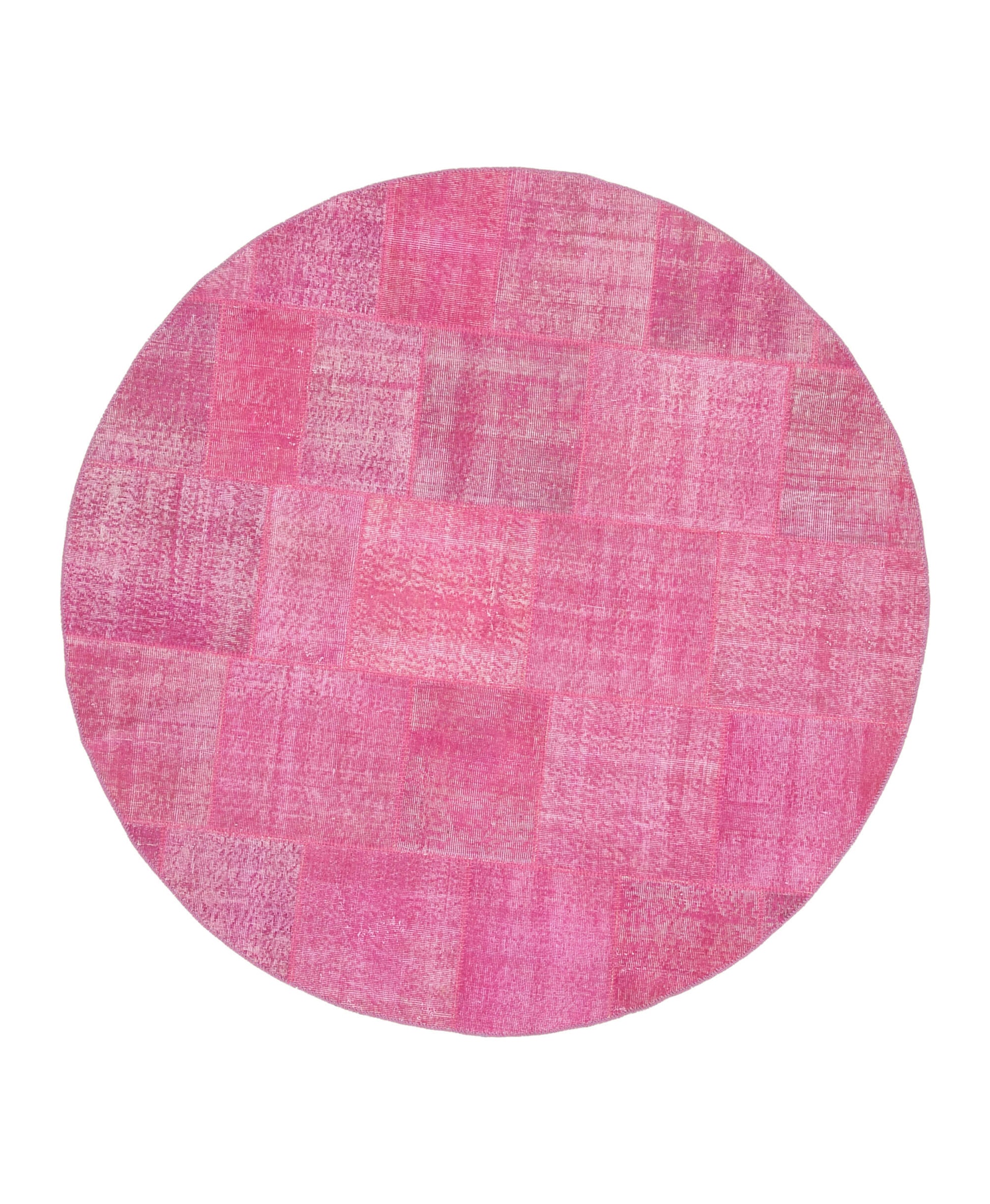 7x7 Pink Round Patchwork Rug - 37412