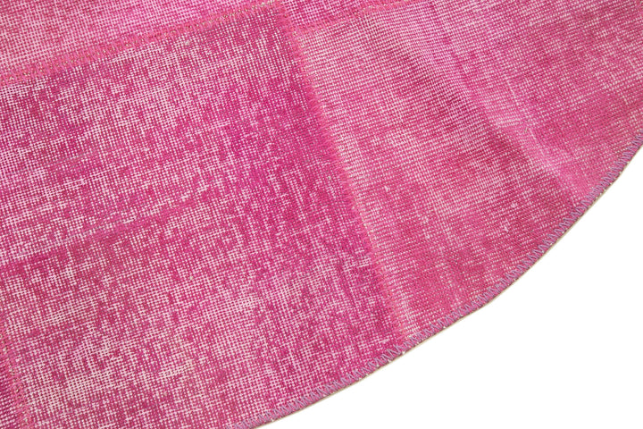 7x7 Pink Round Patchwork Rug - 37412