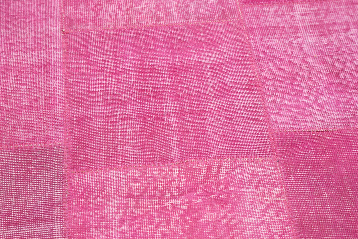 7x7 Pink Round Patchwork Rug - 37412