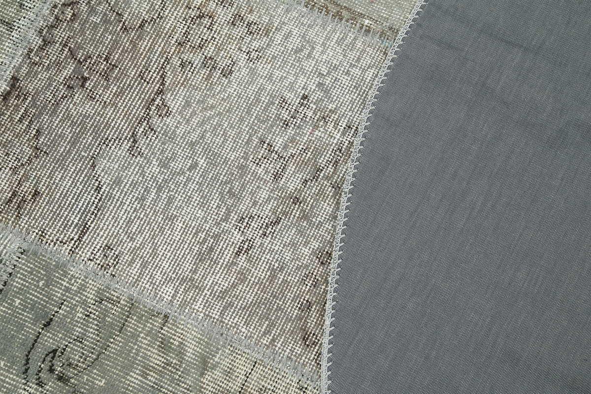 6x6 Grey Round Patchwork Rug - 37440