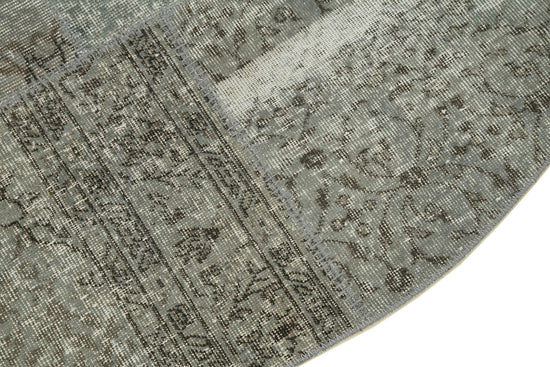 6x6 Grey Round Patchwork Rug - 37446