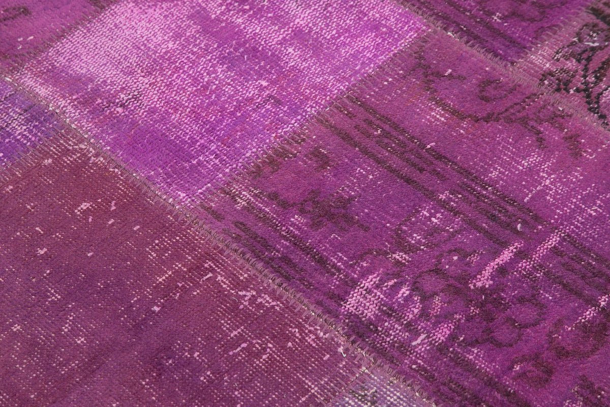 5x5 Purple Round Patchwork Rug - 37447