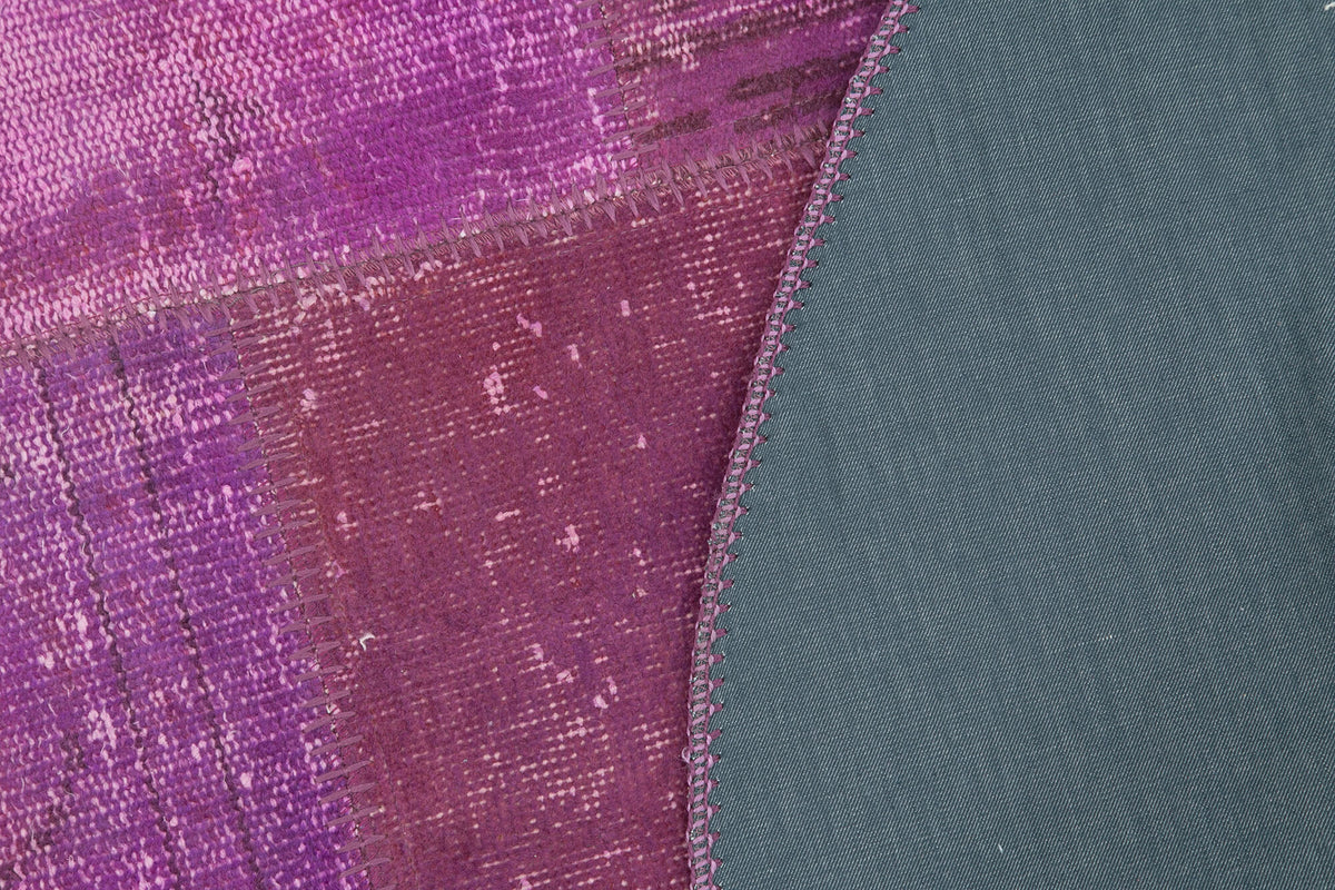 5x5 Purple Round Patchwork Rug - 37447