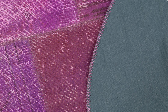 5x5 Purple Round Patchwork Rug - 37447