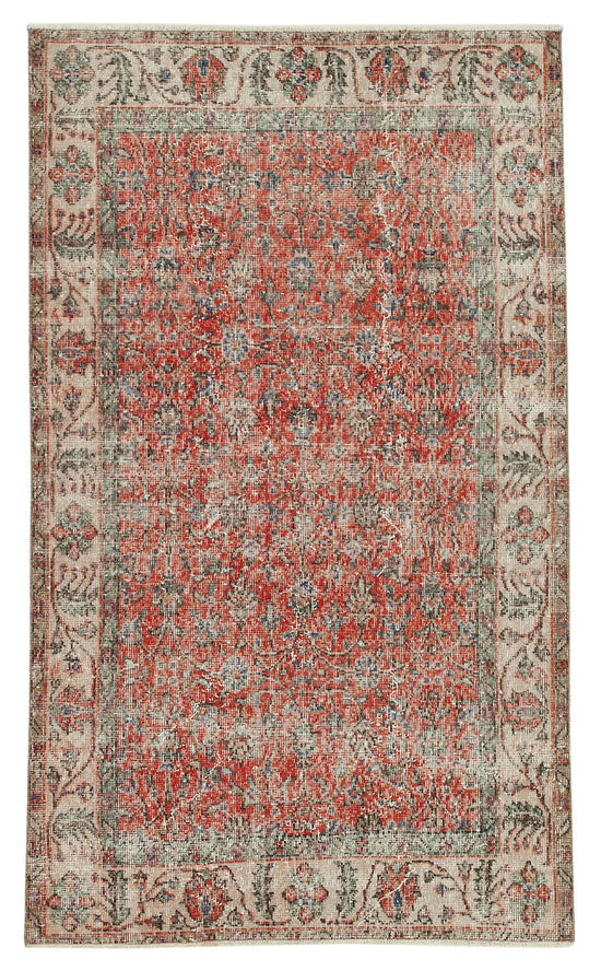4x6 Red Overdyed Rug - 37455
