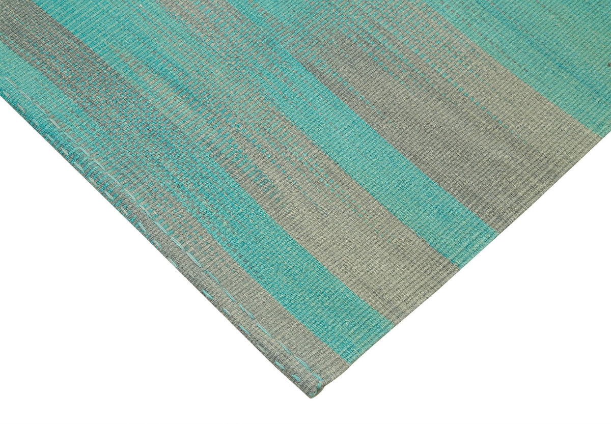 7x9 Turquoise Contemporary Kilim Rug - 37509