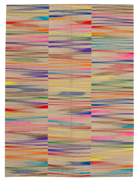 7x9 Multicolor Contemporary Kilim Rug - 37510