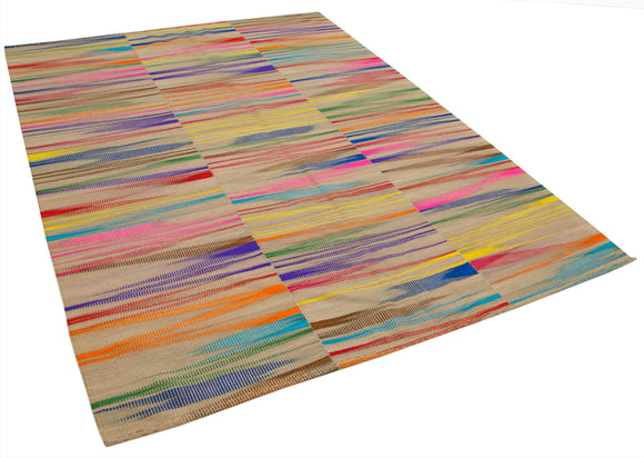 7x9 Multicolor Contemporary Kilim Rug - 37510