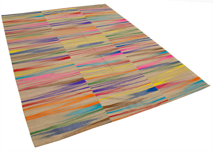 7x9 Multicolor Contemporary Kilim Rug - 37510