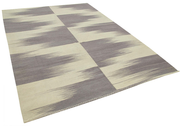 7x9 Beige Contemporary Kilim Rug - 37533