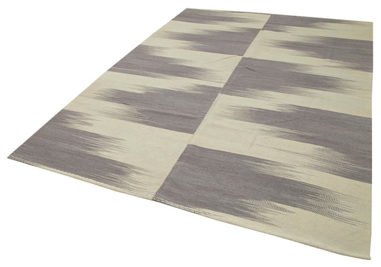 7x9 Beige Contemporary Kilim Rug - 37533