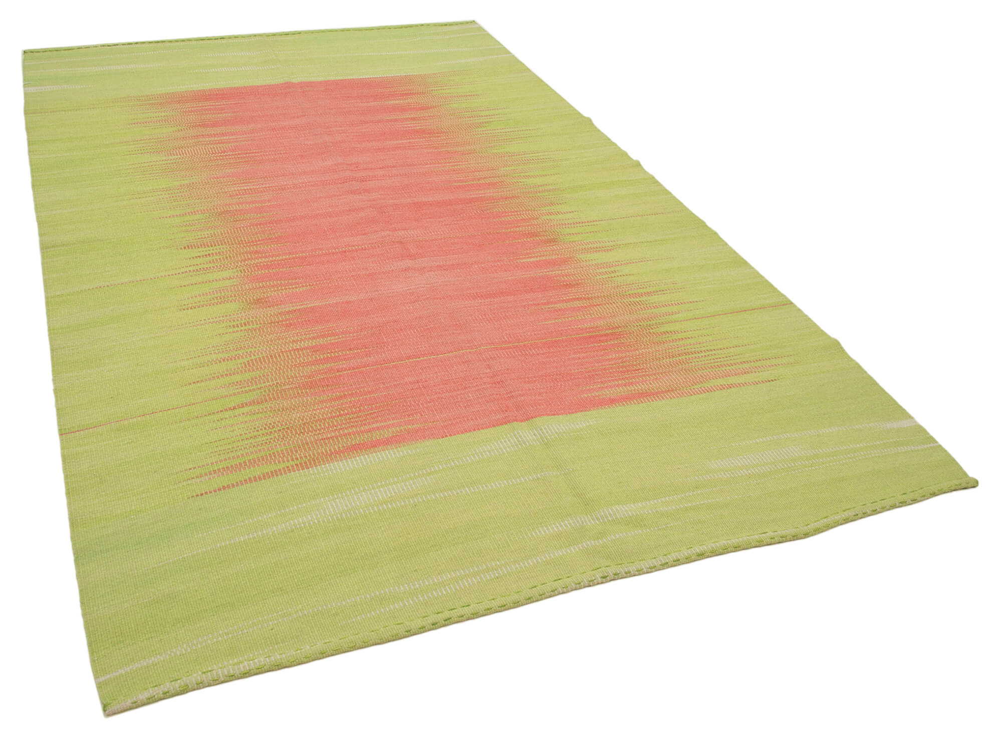 6x9 Green Contemporary Kilim Rug - 37543