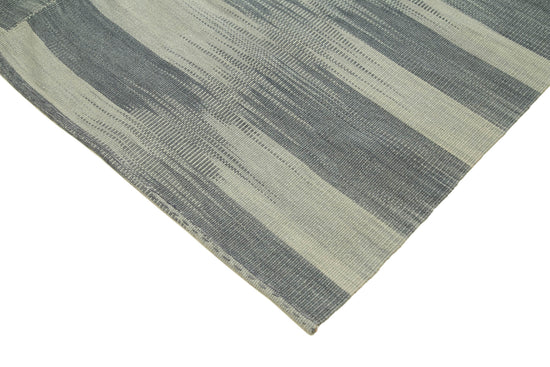 7x9 Grey Contemporary Kilim Rug - 37546