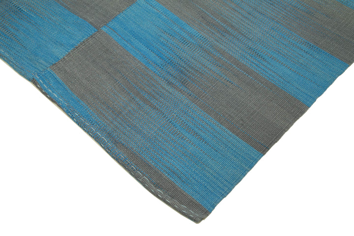7x9 Blue Contemporary Kilim Rug - 37549