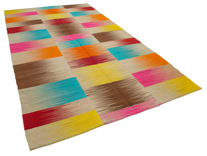 6x12 Multicolor Contemporary Kilim Rug - 37550