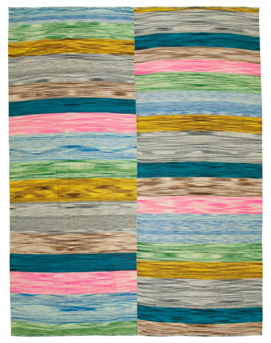 10x13 Multicolor Contemporary Kilim Rug - 37554