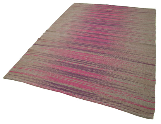 6x8 Purple Contemporary Kilim Rug - 37557