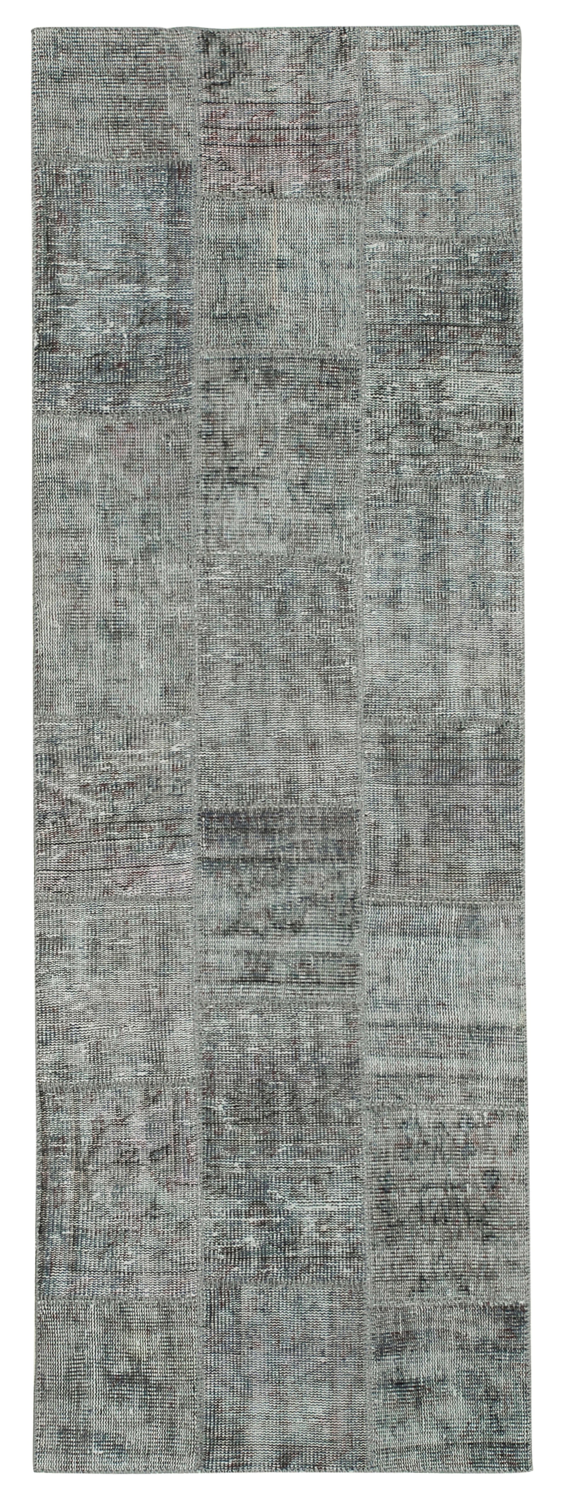 3x8 Grey Patchwork Runner Rug - 37632