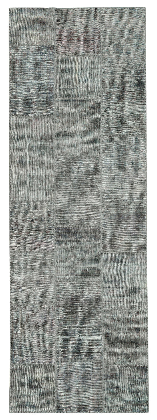 3x8 Grey Patchwork Runner Rug - 37632