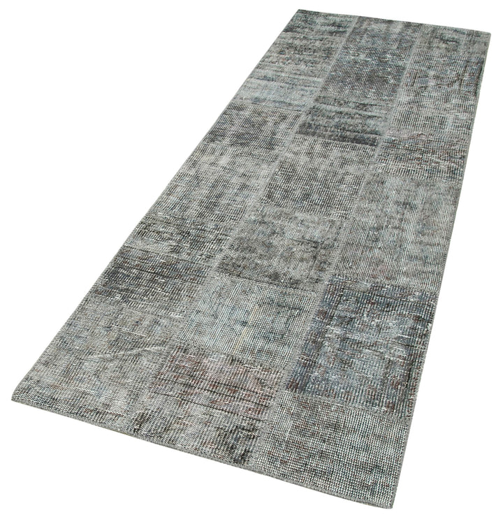 3x8 Grey Patchwork Runner Rug - 37632
