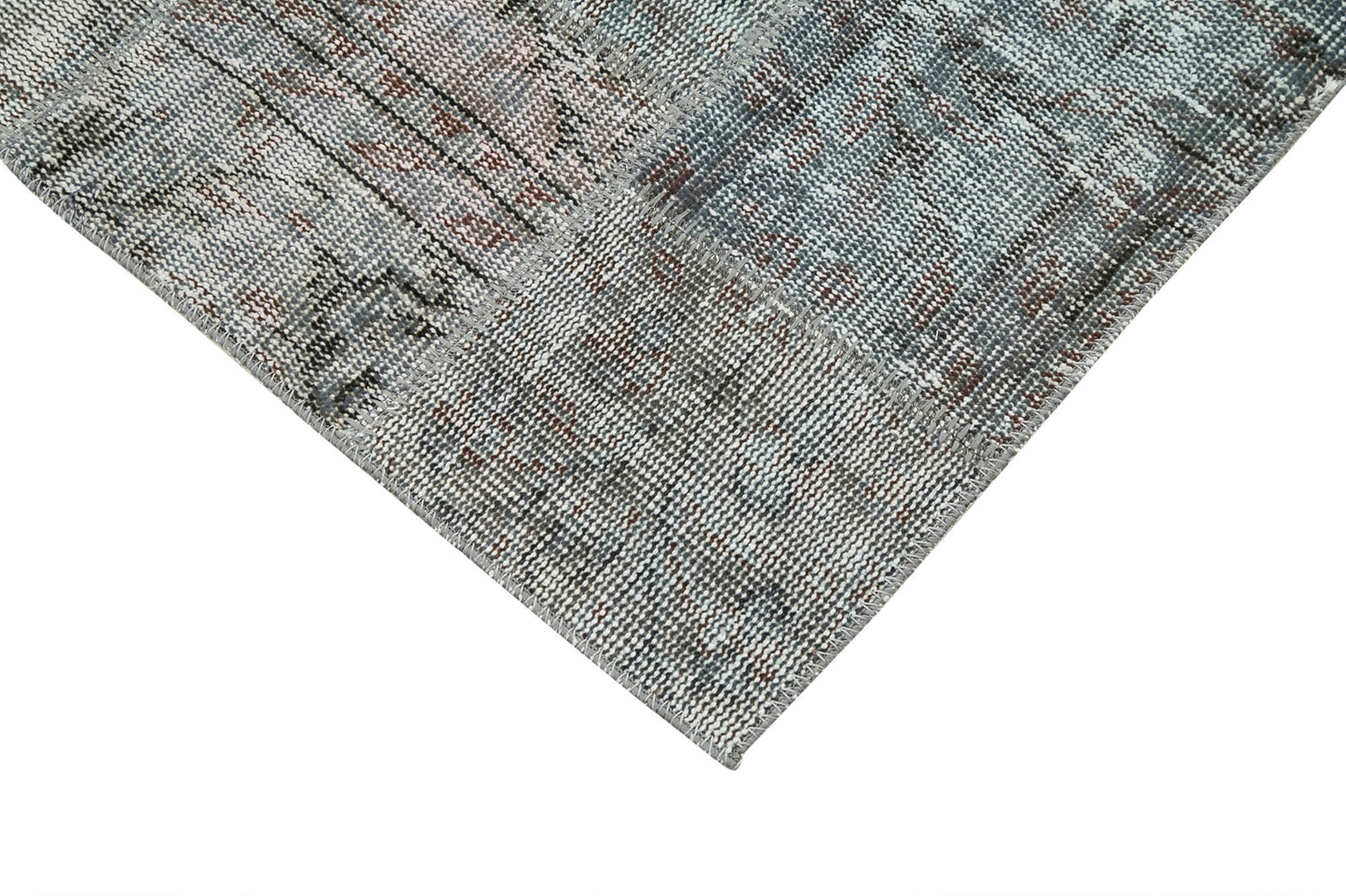 3x8 Grey Patchwork Runner Rug - 37632