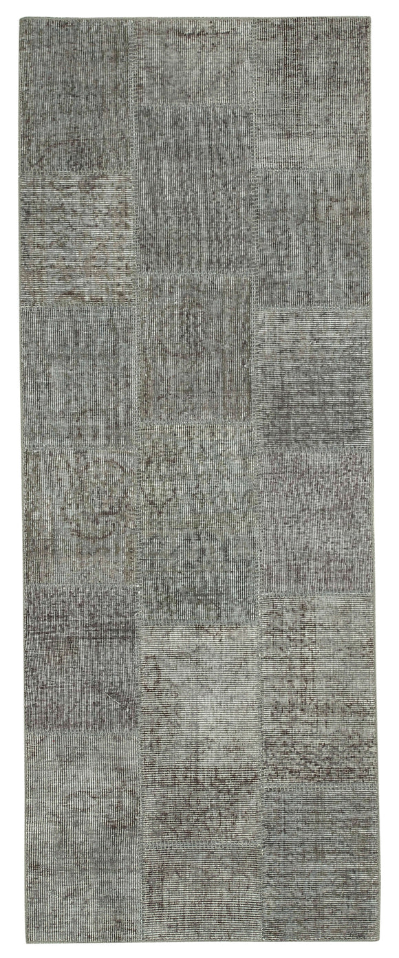 3x7 Grey Patchwork Runner Rug - 37637