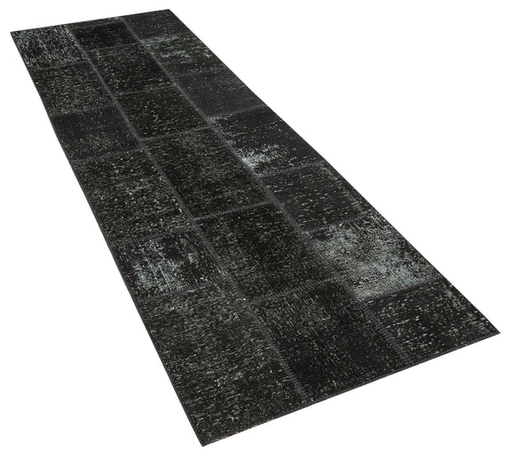 3x9 Black Patchwork Runner Rug - 37638