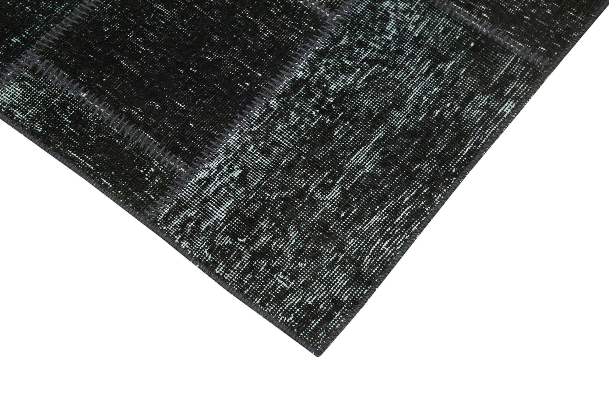 3x9 Black Patchwork Runner Rug - 37638