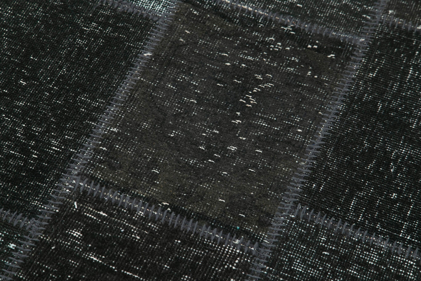 3x9 Black Patchwork Runner Rug - 37638