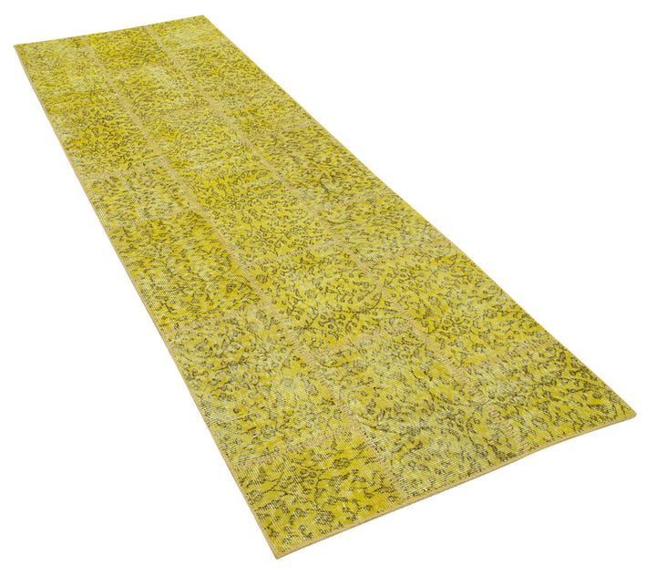 3x9 Yellow Patchwork Runner Rug - 37641